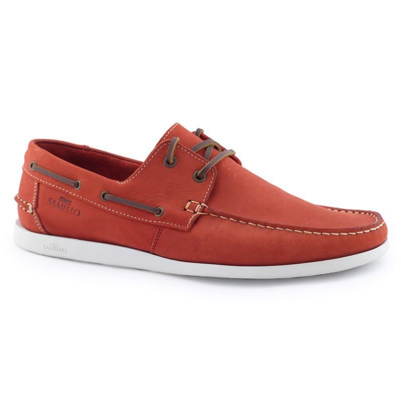 Sapato mocassim masculino 02014 Deckshoes Lace couro Samello Café