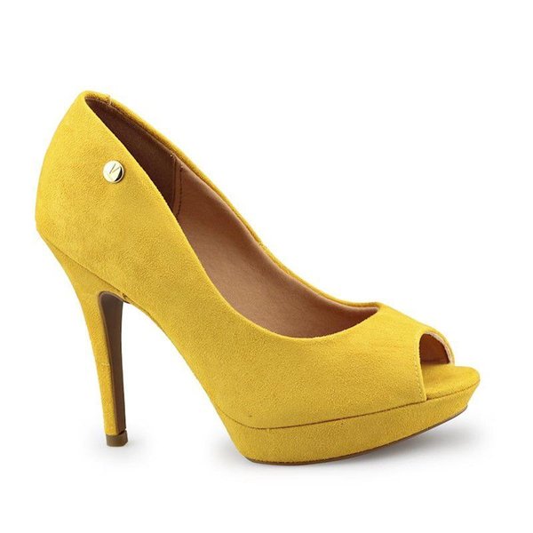 Sandália Feminina Sandalia Vizzano Mostarda Sapato Peep Toe Meia