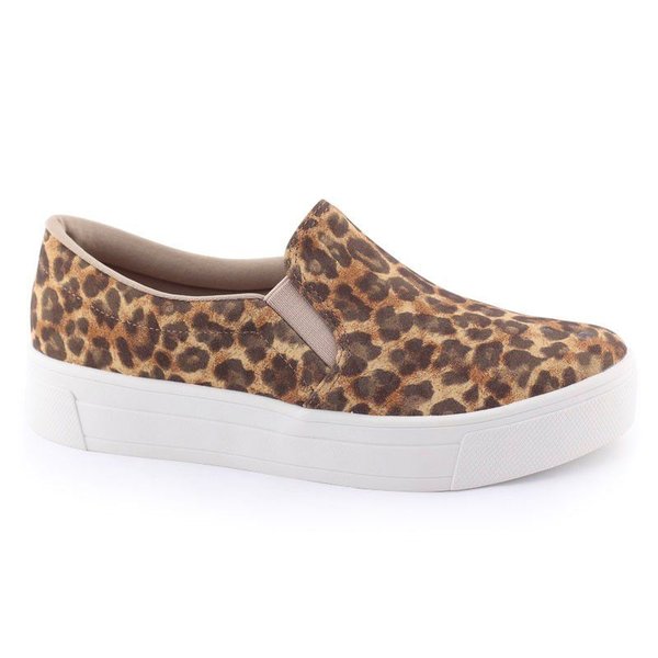 Tênis feminino G1205 Slip on animal print onça cNF Dakota Onça