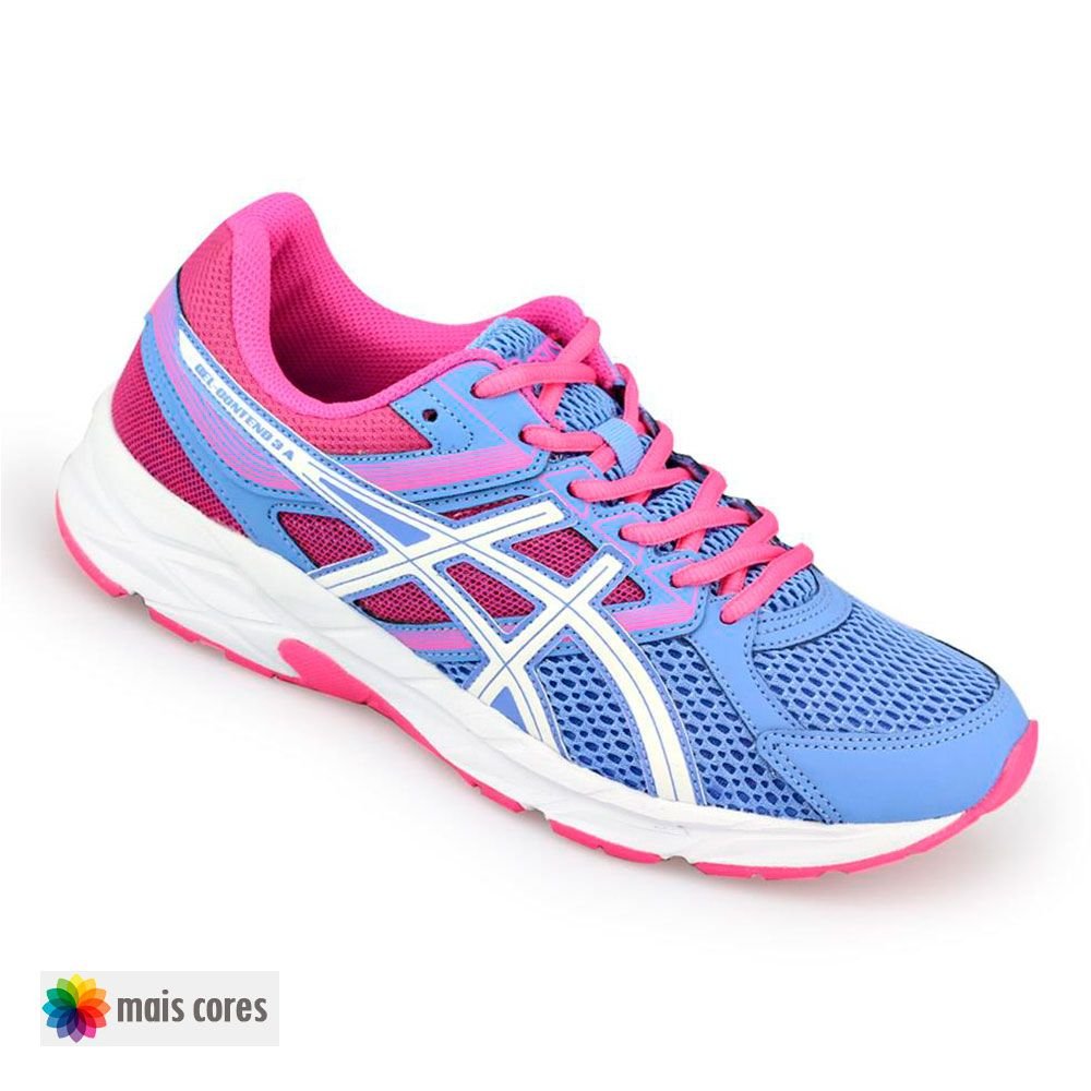 Tênis Asics Gel Contend3 T058A Marinho/Rosa