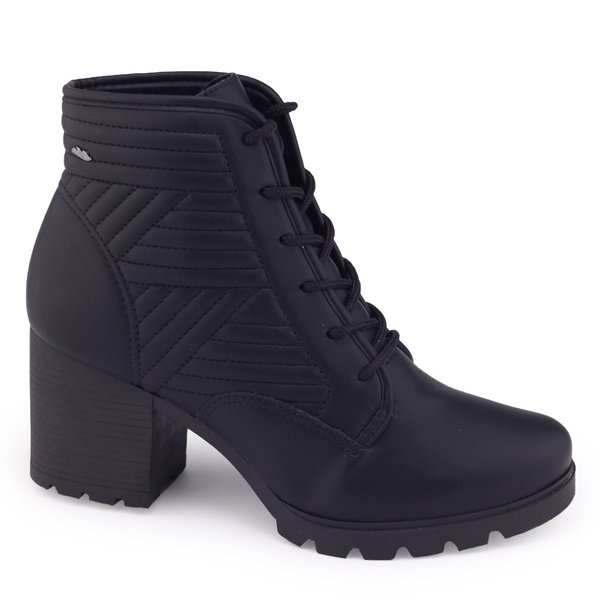 Bota Coturno Fem Dakota G5661 Cano Baixo cadarço salto 6cmPreto