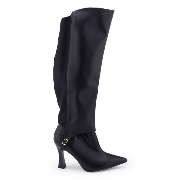 Bota Feminina Piccadilly 749038 salto cano longo neoprene Preto