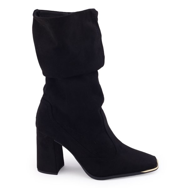 Bota fem Vizzano bloco camurça strech bico quadrado Preto