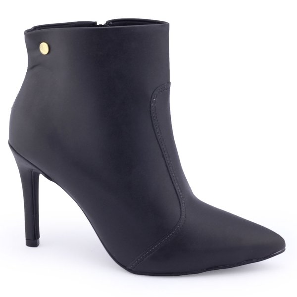 Curto Salto Fino Bota Preta Veludo Cano Curto Bota Via Marte Salto - Main Image