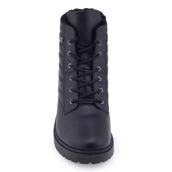 Bota Coturno fem Quiz 64-1711-15 tratorada pelo interno puff Preto