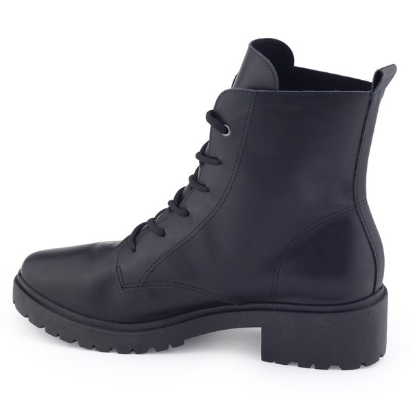 Bota Coturno fem Quiz 64-1711-20 tratorada salto 4cm lisa Preto