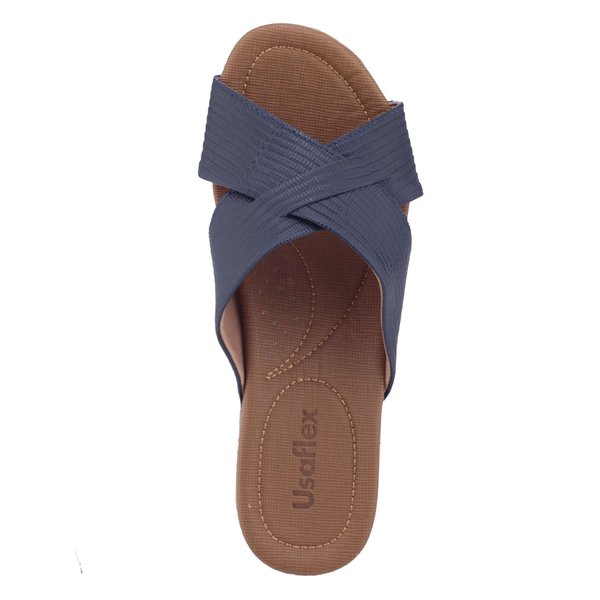 Chinelos Femininos Usaflex Chinelo Slide Feminino Plataforma Prata