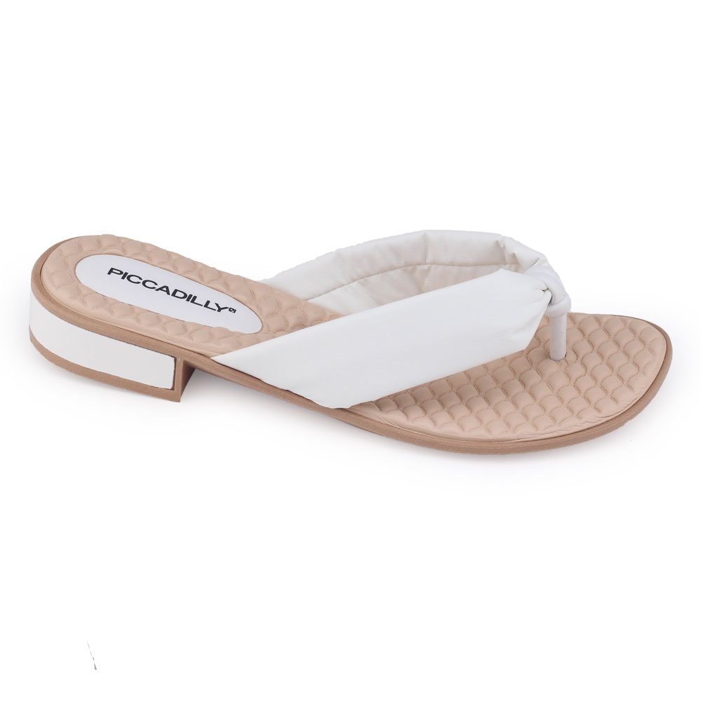 Chinelo Feminin Piccadilly 590012 Widefit leve almofada dedo Branco