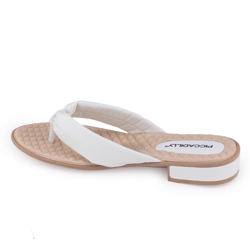 Chinelo Feminin Piccadilly 590012 Widefit leve almofada dedo Branco