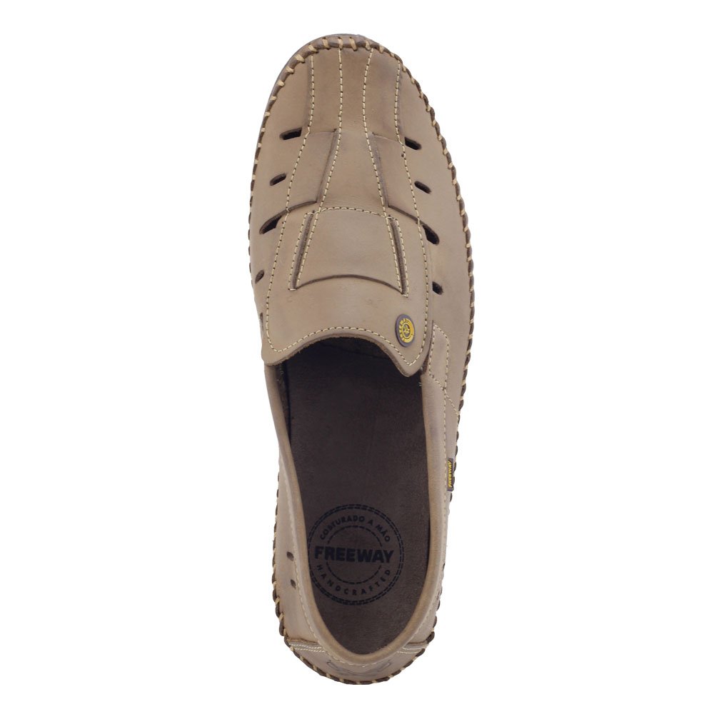 Sapato mocassim masculino Logan 2 Couro sapatilha Freeway Sesamo