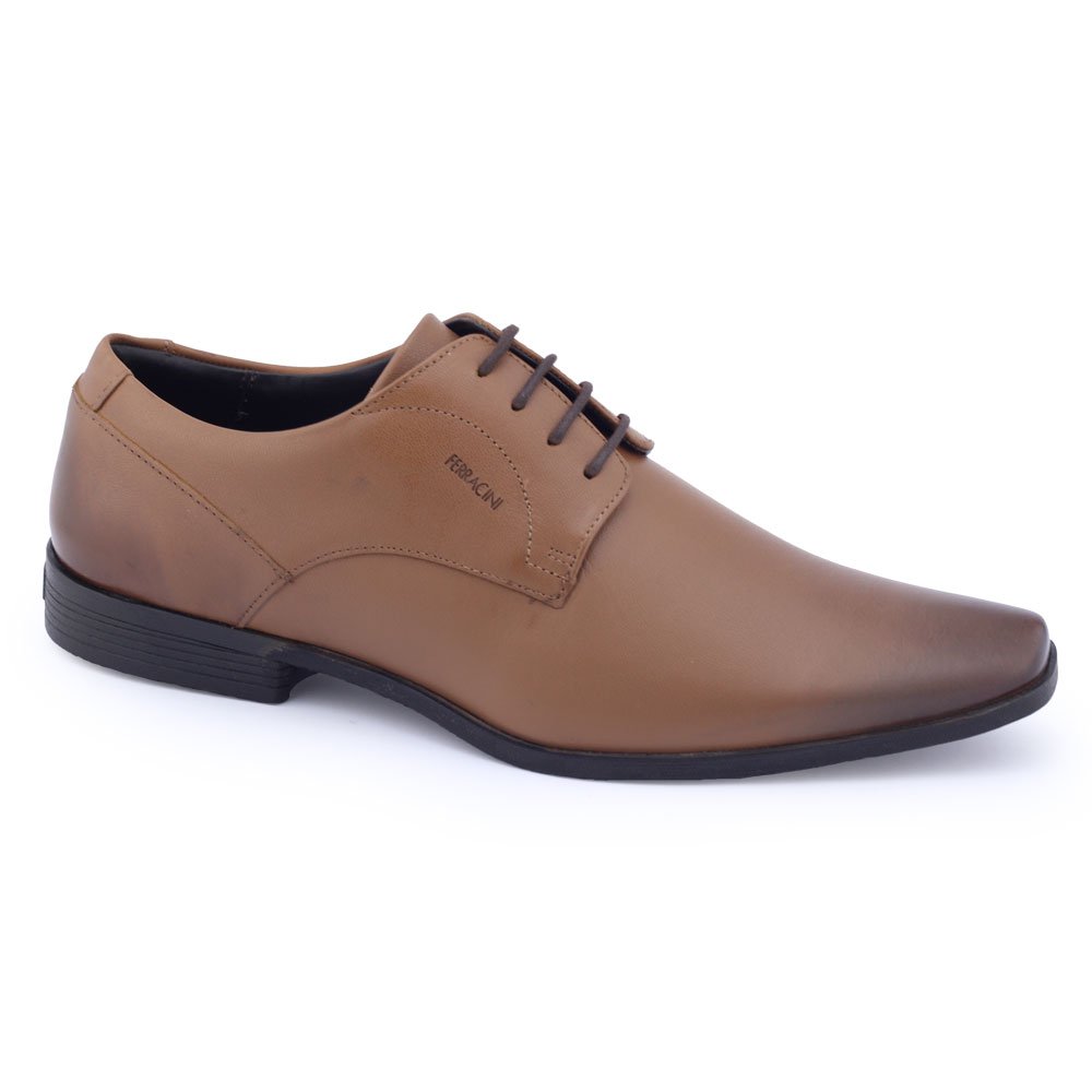 Sapato Masculino Ferracini 4077 Couro Social Liverpool Plus Conhaque