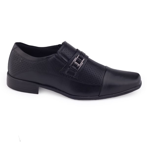 Sapato Pegada social masculino 121842 Couro textura slip on Preto