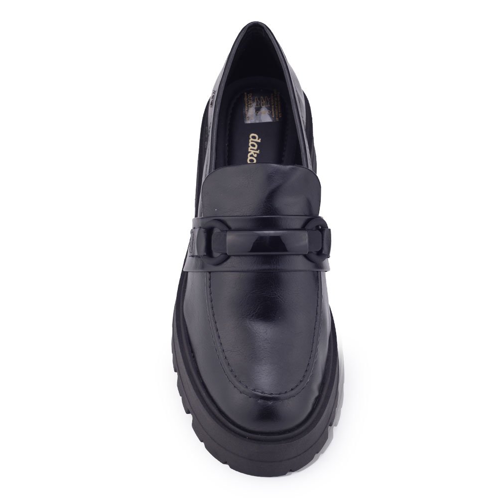 Sapato mocassim Dakota G5963 Oxford tratorado sola alta moda Preto