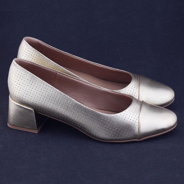 Usaflex Sapato Com Salto Dourado Sapato Scarpin Usaflex AG1621003