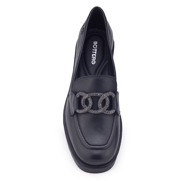 Sapato Mocassim Bottero 3535032 couro napoli BOTMILLE OxfordPreto