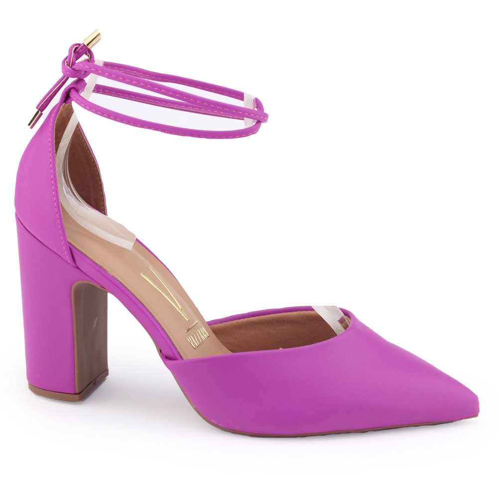 Sapato Scarpin Vizzano 1285.429 pelica com amarração salto Violeta