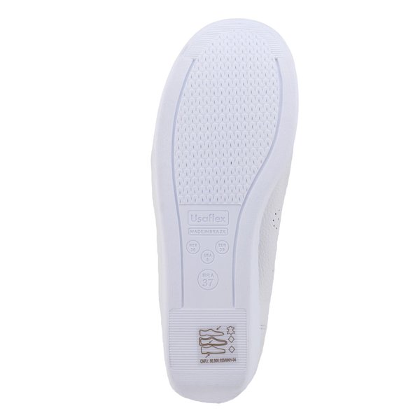 Sapato Mocassim Usaflex 5743PL couro Anabela branco ou preto Branco - Main Image