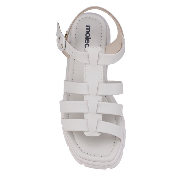 Sandália Tratorada feminina Moleca aranha fivela Branco Off - Main Image