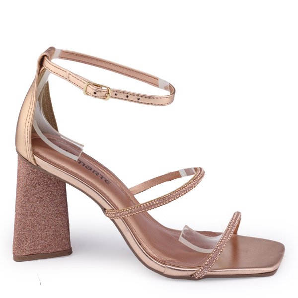 Salto Alto Sandalia De Salto Numero 33 Sandália Dourada Sapato De