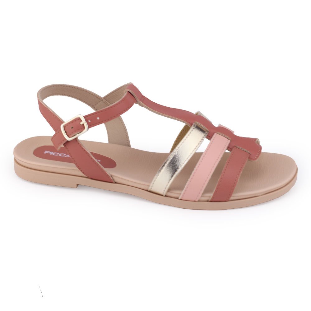 Sandália Fem Piccadilly 418057 Stretch Soft aranha baixa Pêssego