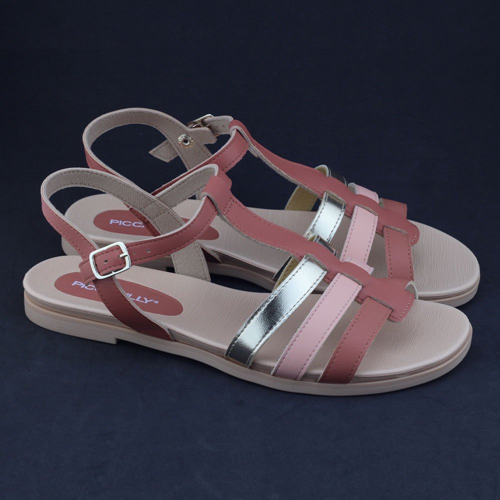 Sandália Fem Piccadilly 418057 Stretch Soft aranha baixa Pêssego