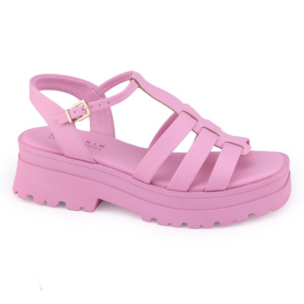 Sandália fem Tratorada Ramarim 22-38503 aranha Plataforma Rosa