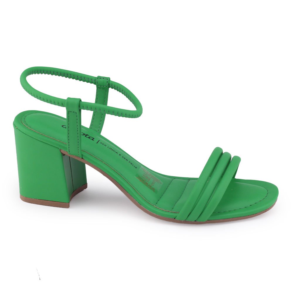 greentomato Sandália feminina Dakota Z9432 salto bloco médio tiras Cores Verde