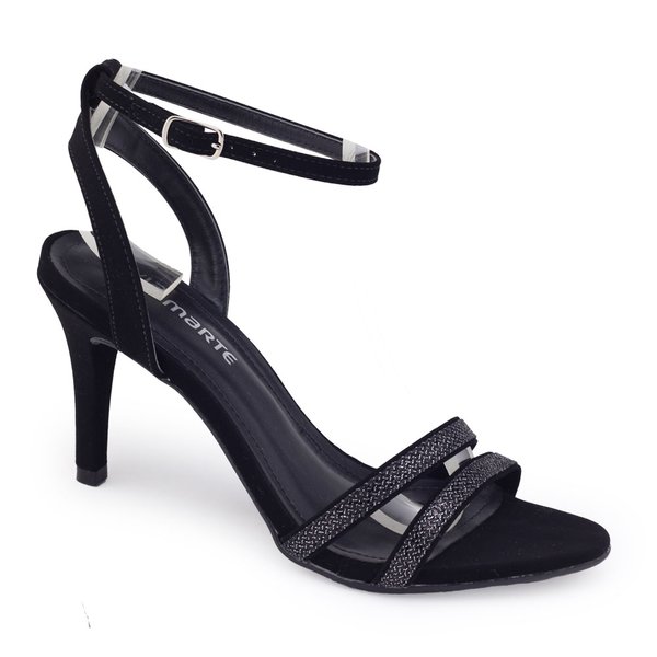 Sandália feminina Via Marte 22-14303 salto 8cm agu1ha nobuckPreto