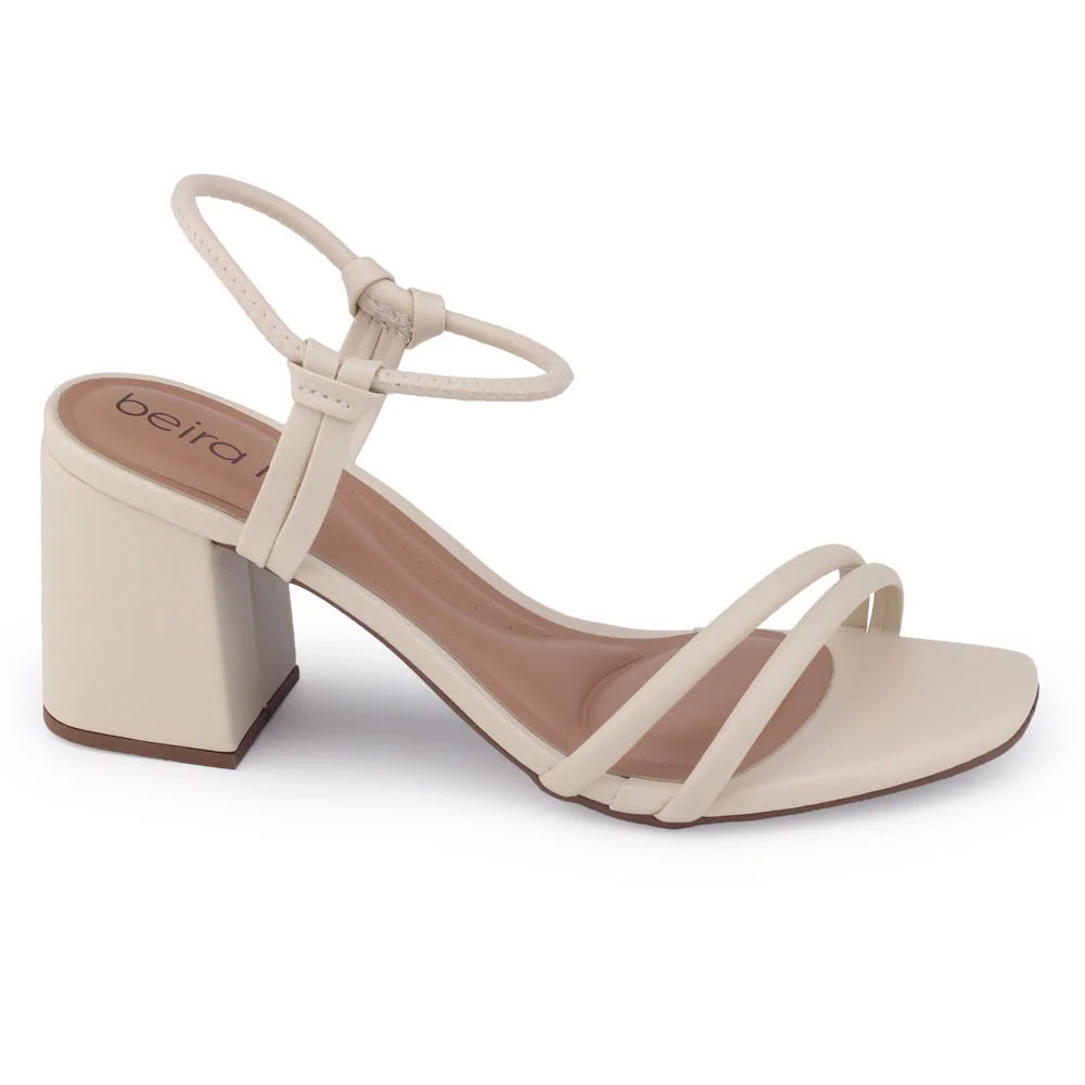 Sandália fem Beira Rio 8436.213 salto bloco elástico cores AURORA