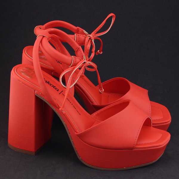 Sandália fem Dakota Y0272 Meia Pata Alta Salto Grosso BlocoGoiaba