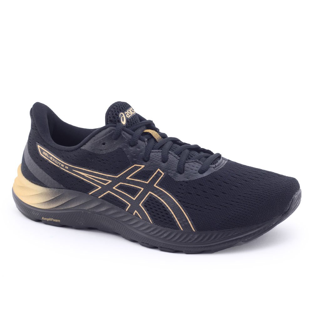 Tênis Masculino Asics 1011B253 Gel- Excite 8 AmpliFoam Preto/Dourado