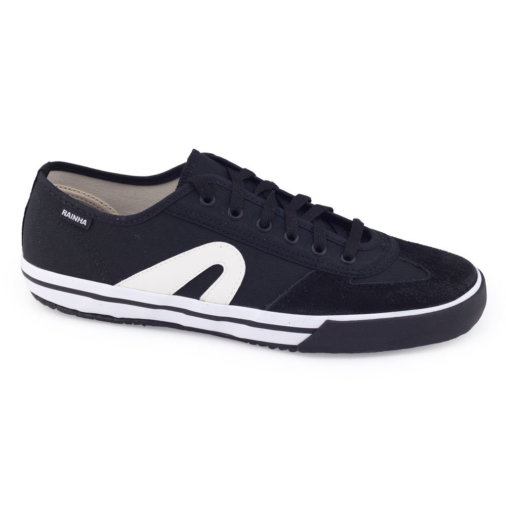 Tênis Masculino Rainha VL 2500 Casual Lona Cad Amarrar Preto/Branco