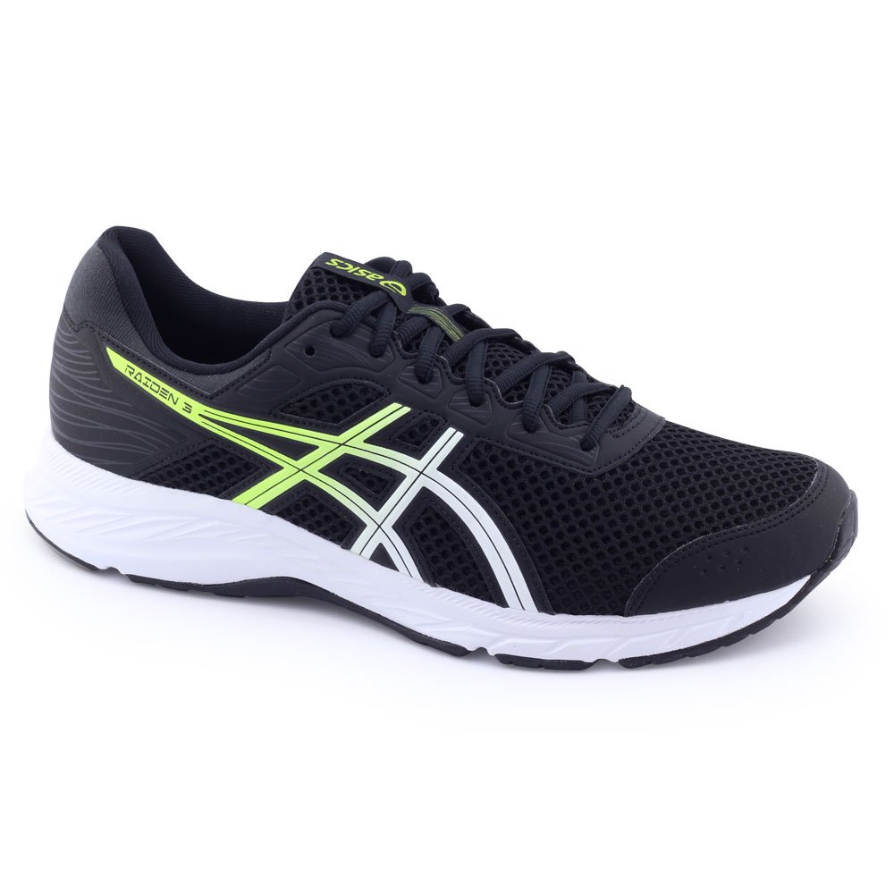 Tênis Masculino Esportivo Asics Raiden 3 1011B406 Academia Preto/Cinza