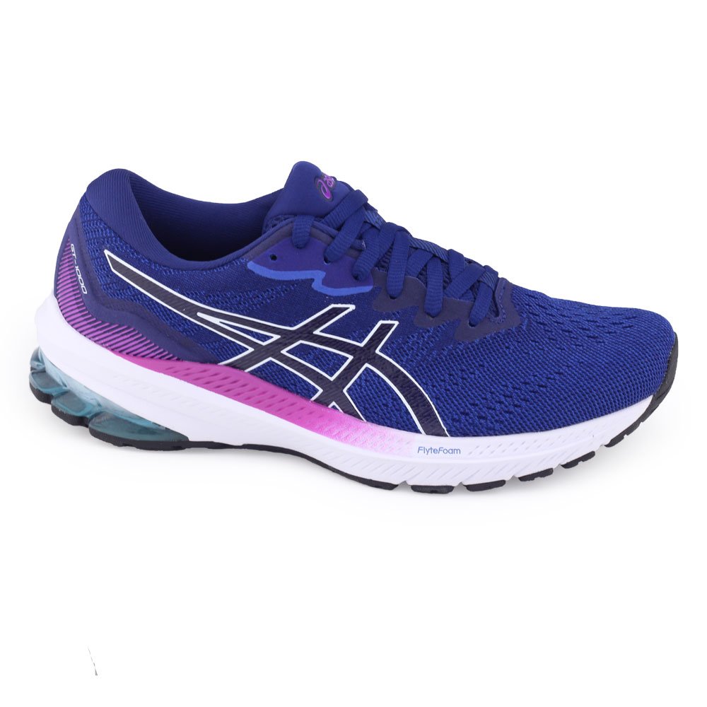 Tênis Fem esportivo Asics GT-1000 11 1012B197 Academia Sport Azul