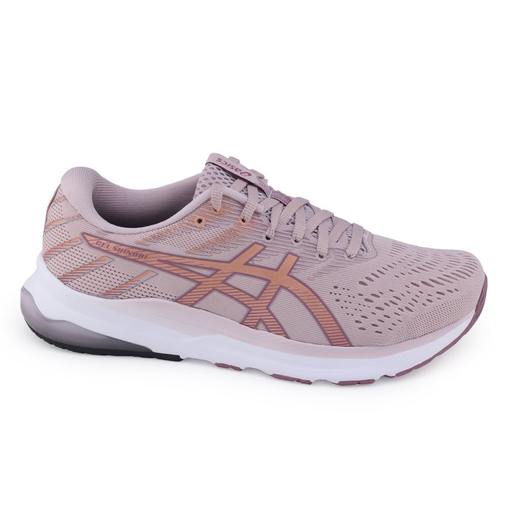 Tênis Fem esportivo Asics GEL Shinobi 1012B471 Mesh corrida Rosê/Óxido