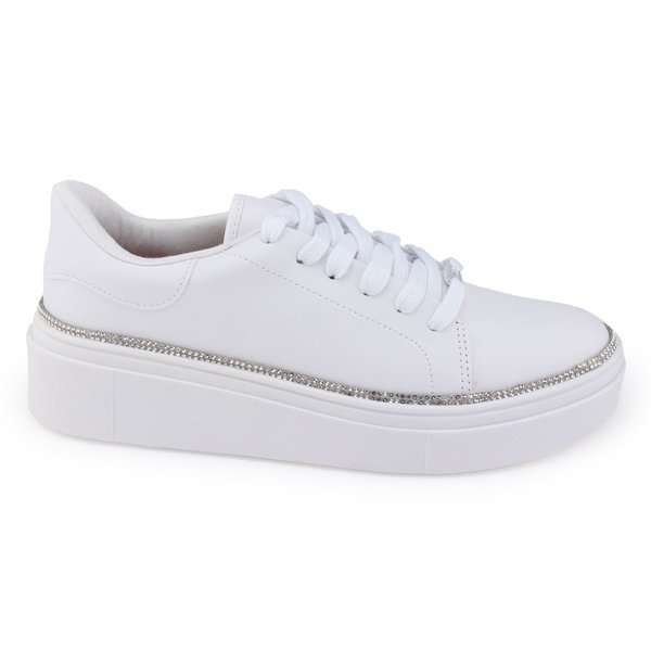 Tênis Feminino Vizzano branco Sport Casual Brilho Branco