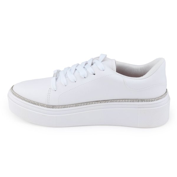 Tênis Feminino Vizzano branco Sport Casual Brilho Branco