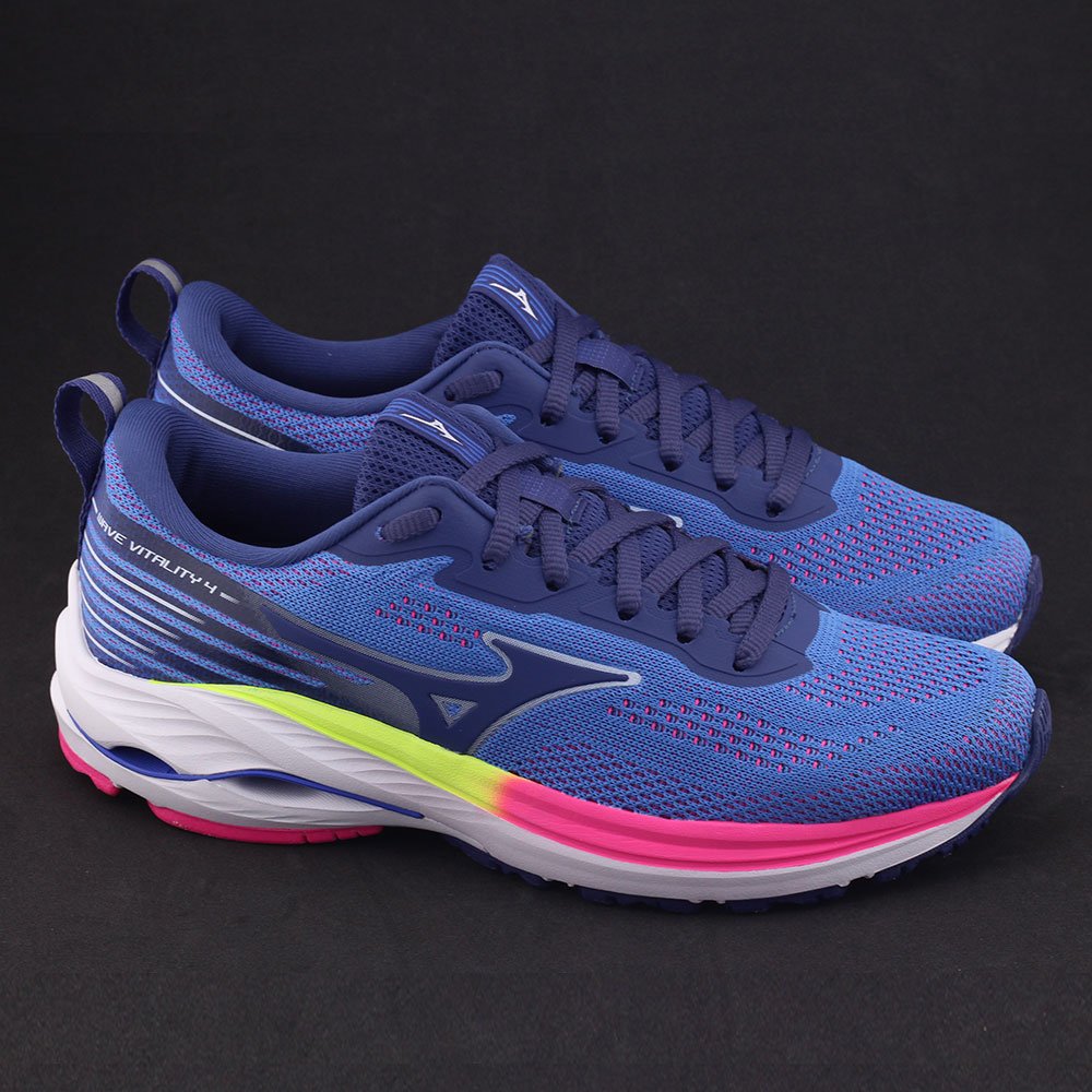 Tênis feminino Mizuno Wave Vitality 4 101029029 Mesh placa Azul