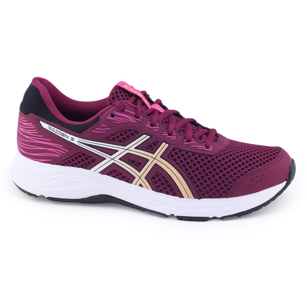 Tênis Fem Esportivo Asics Raiden 3 1012B237 Corrida Academia Uva
