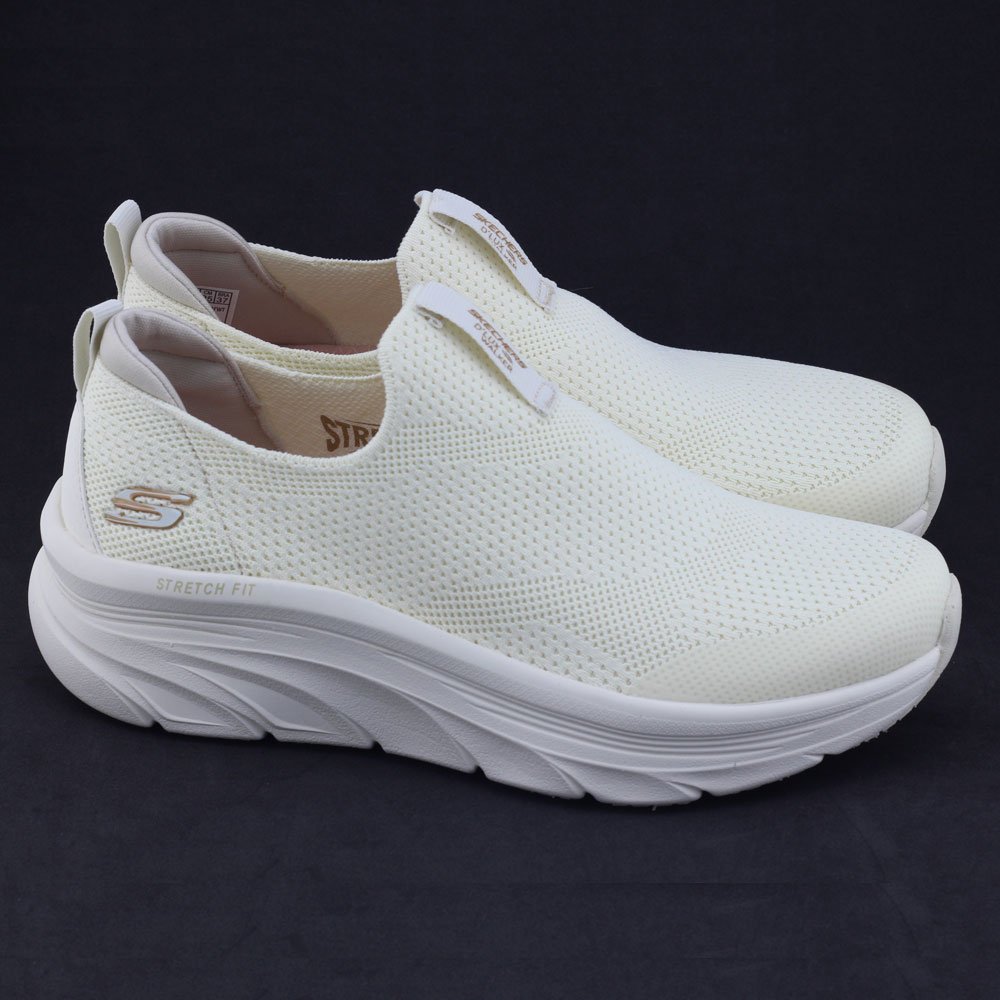 Tênis Skechers D'Lux Walker Quick Upgrade crem 149128 slipon Creme