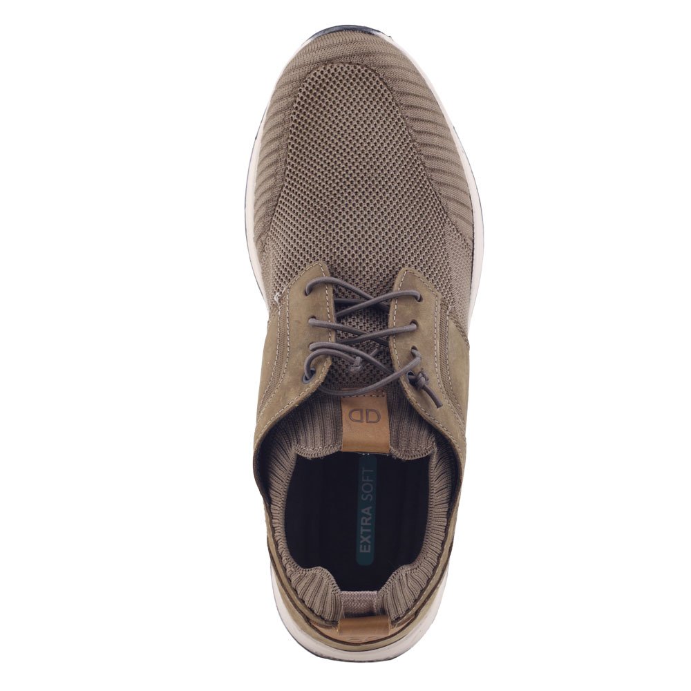 Sapatênis Democrata 265106 Knit e Couro Journey Extra Soft Castor