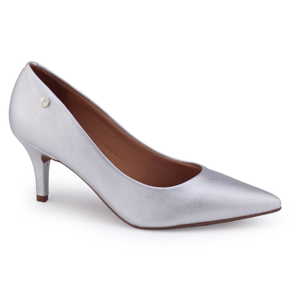 Sapato Scarpin Fem Vizzano 1185.702 Metalizado salto 7cm Prata