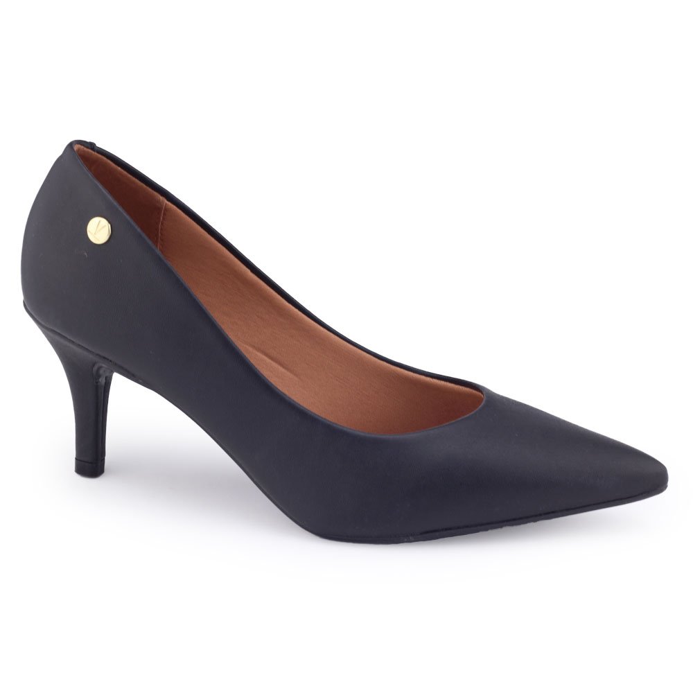 Sapato Scarpin Fem Vizzano 1185.702 Baixo Pelica salto 7cm Preto