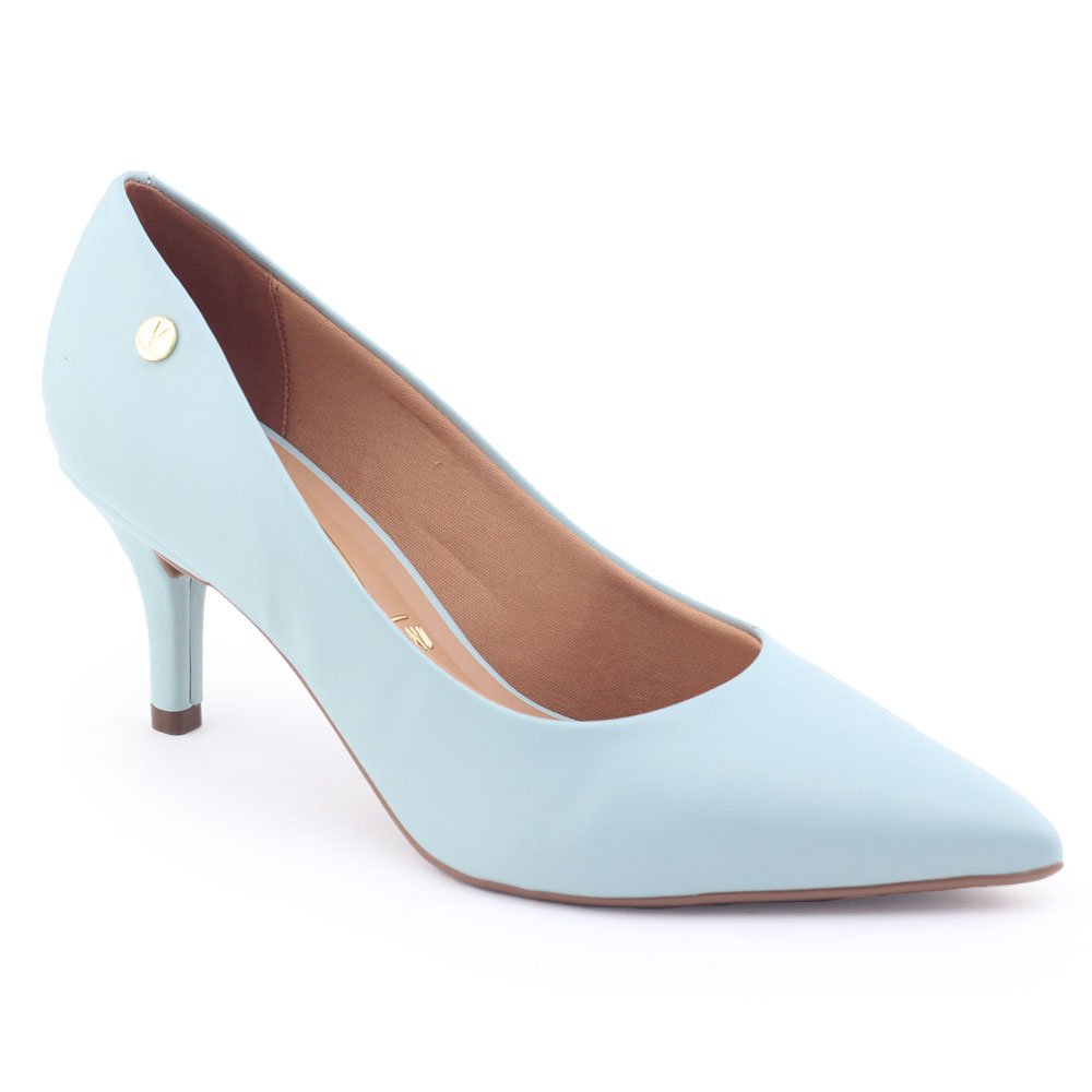 Sapato Scarpin Fem Vizzano 1185.702 Baixo Pelica salto 7cm Turquesa