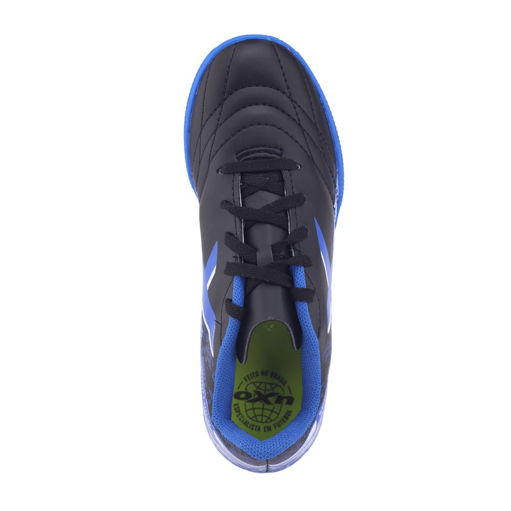 Tênis Chuteira Inf Futsal Indoor OXN Spartak 4 Pro PVC 333 Preto/Azul