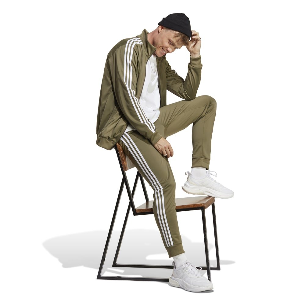 Agasalho Adidas Malha Linear Sportswear IC6775 zíper Oliva