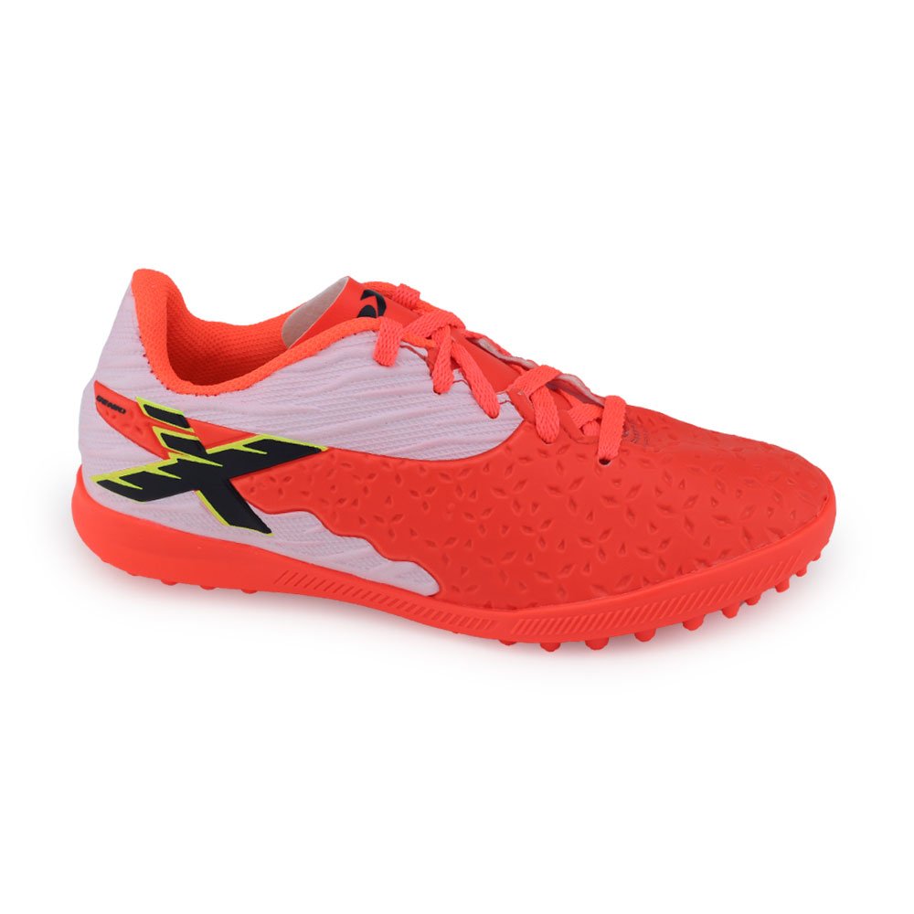 【おだんご】 1365、1394、①、③ Chuteira Inf Society OXN Genio 4 Pro PVC IN 348 Suiço Coral/Branco