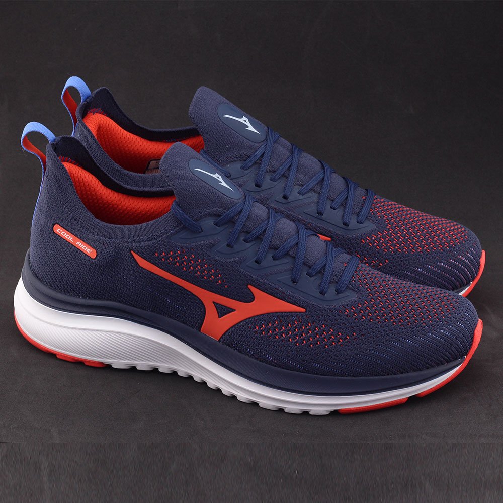 Tênis Masculino Mizuno Cool Ride 101022022 Mesh Com Tramas Marinho