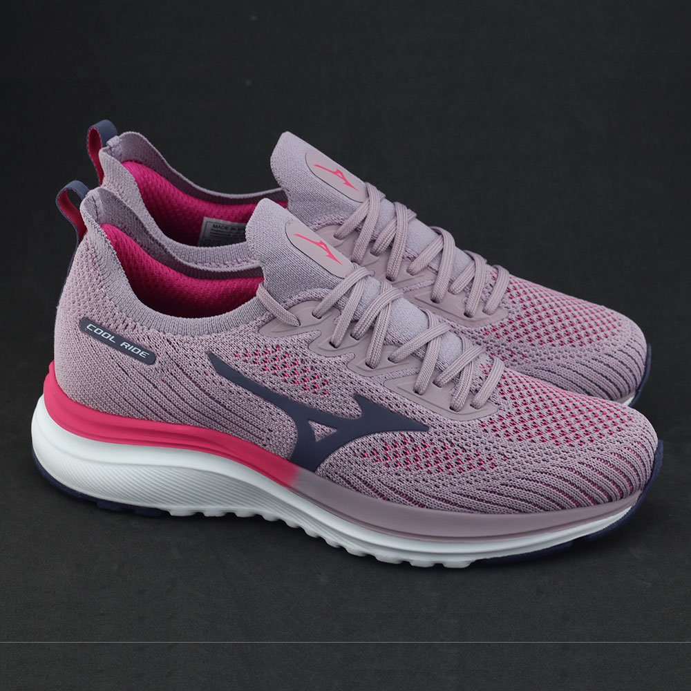 Tênis Feminino Mizuno Cool Ride 101022022 Mesh Com Tramas Lavanda