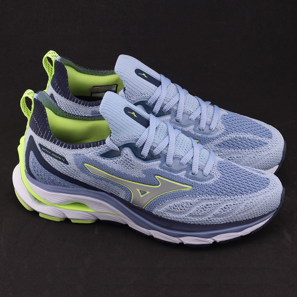 Tênis esportivo Fem Mizuno Wave Mirai 4 101001001 Mesh placa Azul